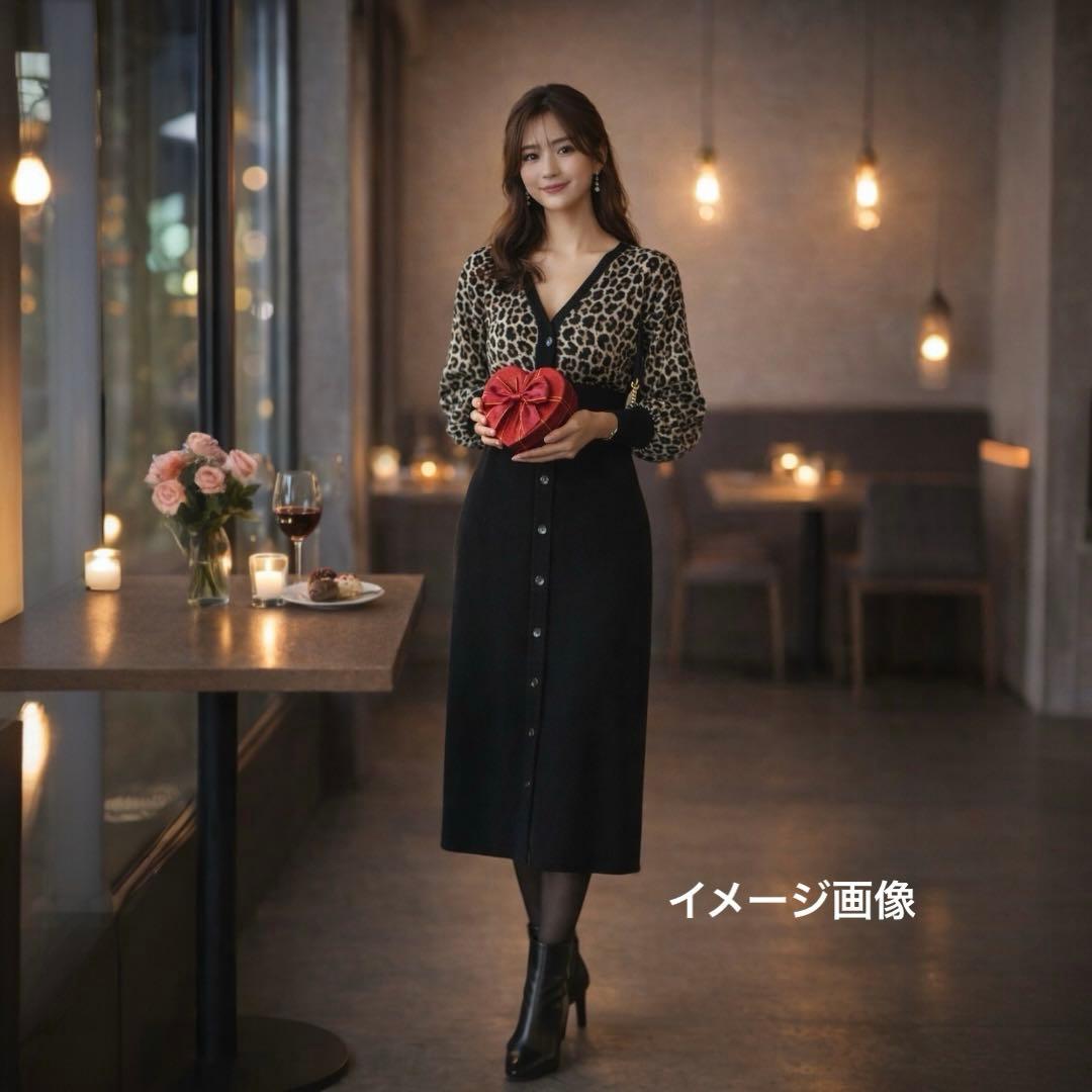 rienda ロングニットワンピース ロゴ柄 2WAY 黒 FREE 新品タグ付