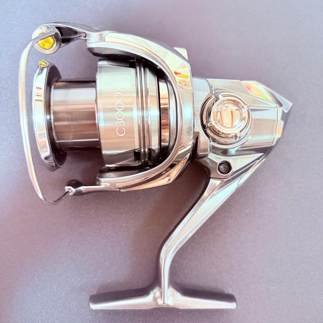 シマノ　24ツインパワー C3000XG リール　釣り　夢屋のハンドルノブ付き