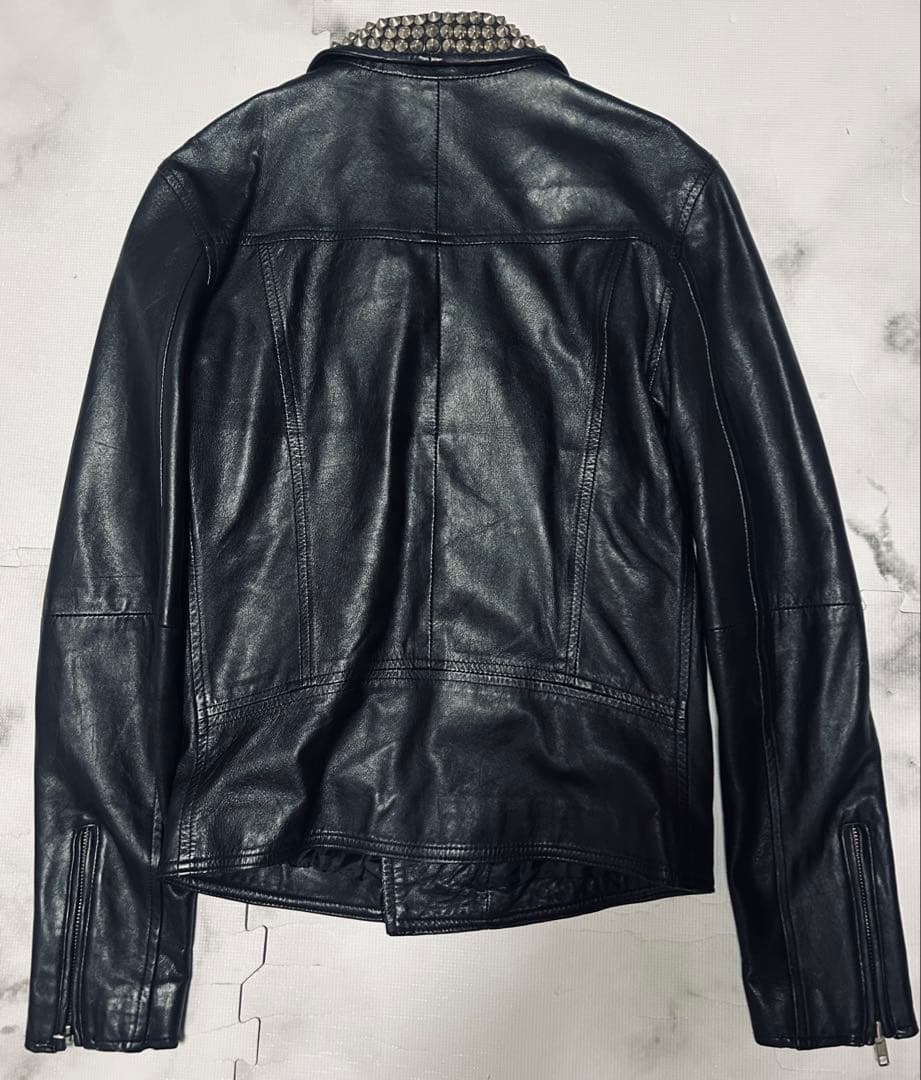 鋲ジャン　レザー　ダブル　ライダース　ザックバルガス