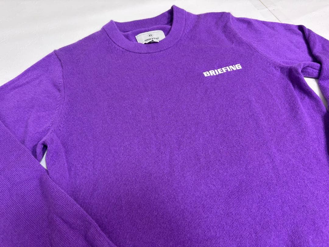 極美品 ブリーフィング ゴルフ カシミヤ100% ニット セーター パープル M