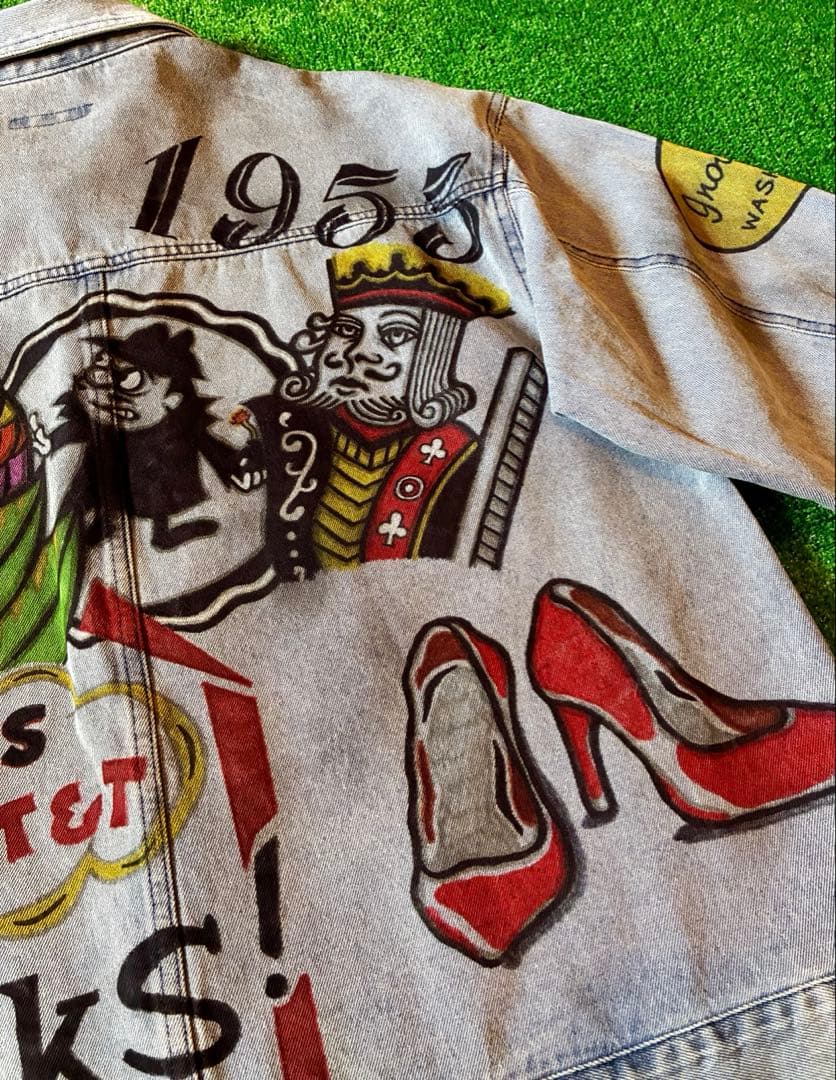 Used デニムジャケット ハンドペイント メモリアル ビンテージ リメイク