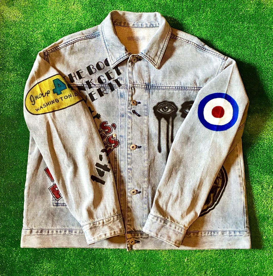 Used デニムジャケット ハンドペイント メモリアル ビンテージ リメイク