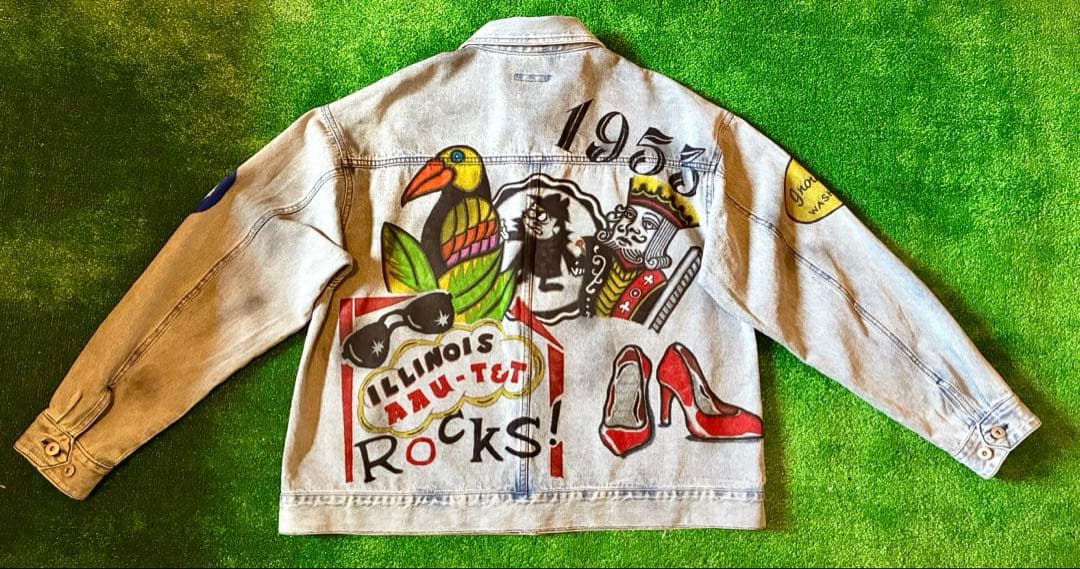 Used デニムジャケット ハンドペイント メモリアル ビンテージ リメイク