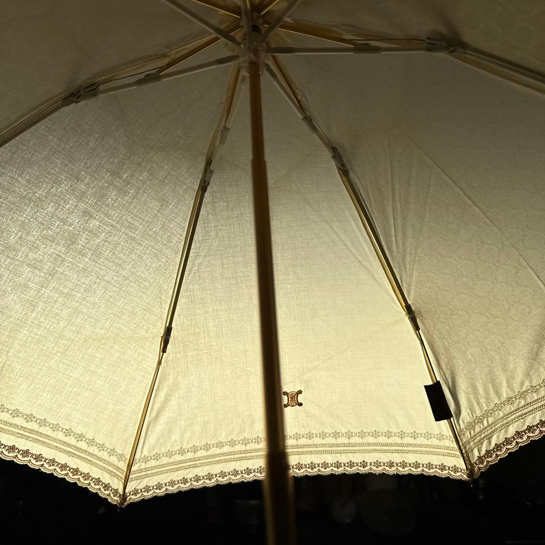 CELINE 2段折り畳み刺繍日傘