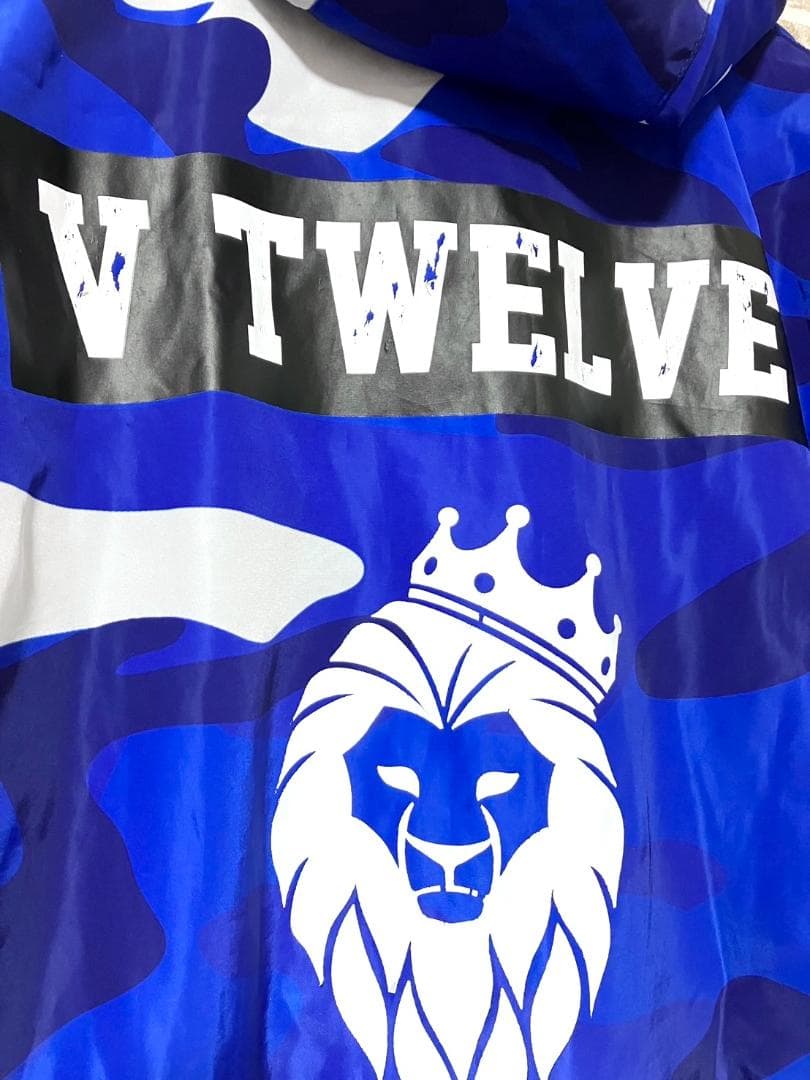 【早い者勝ち✨】V12 メンズ フルジップパーカー Mサイズ 総柄 迷彩 青系