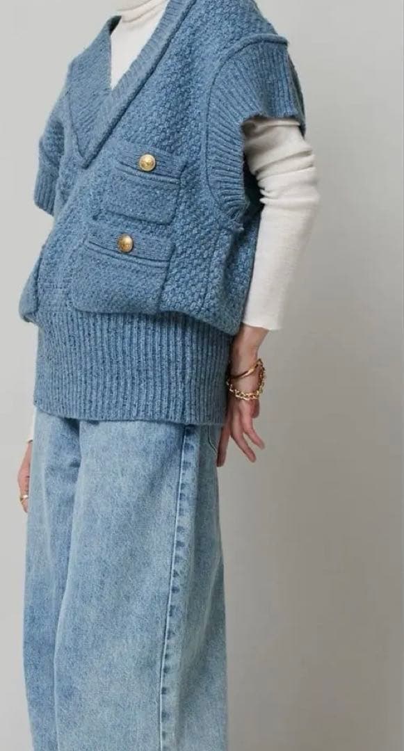 か*る様 カレンソロジーツイーディヤーンニットベスト美品