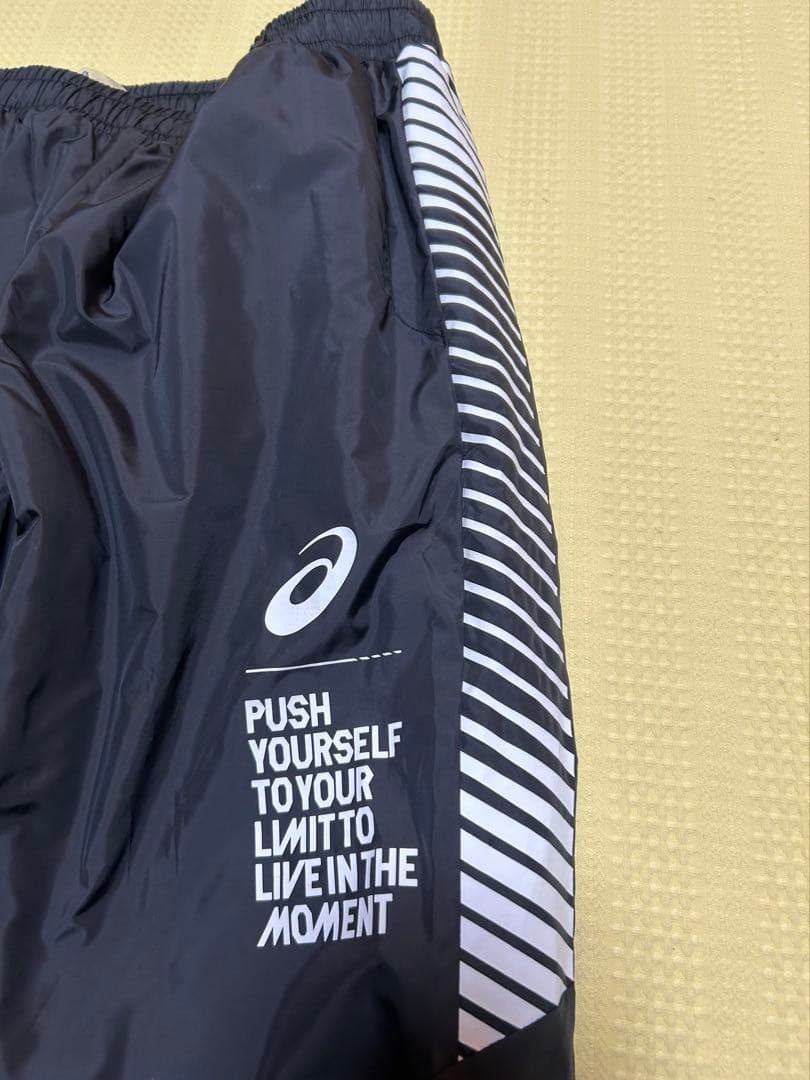 希少asicsアシックスLIMO PUSH裏トリコットジャケットセットアップ黒L