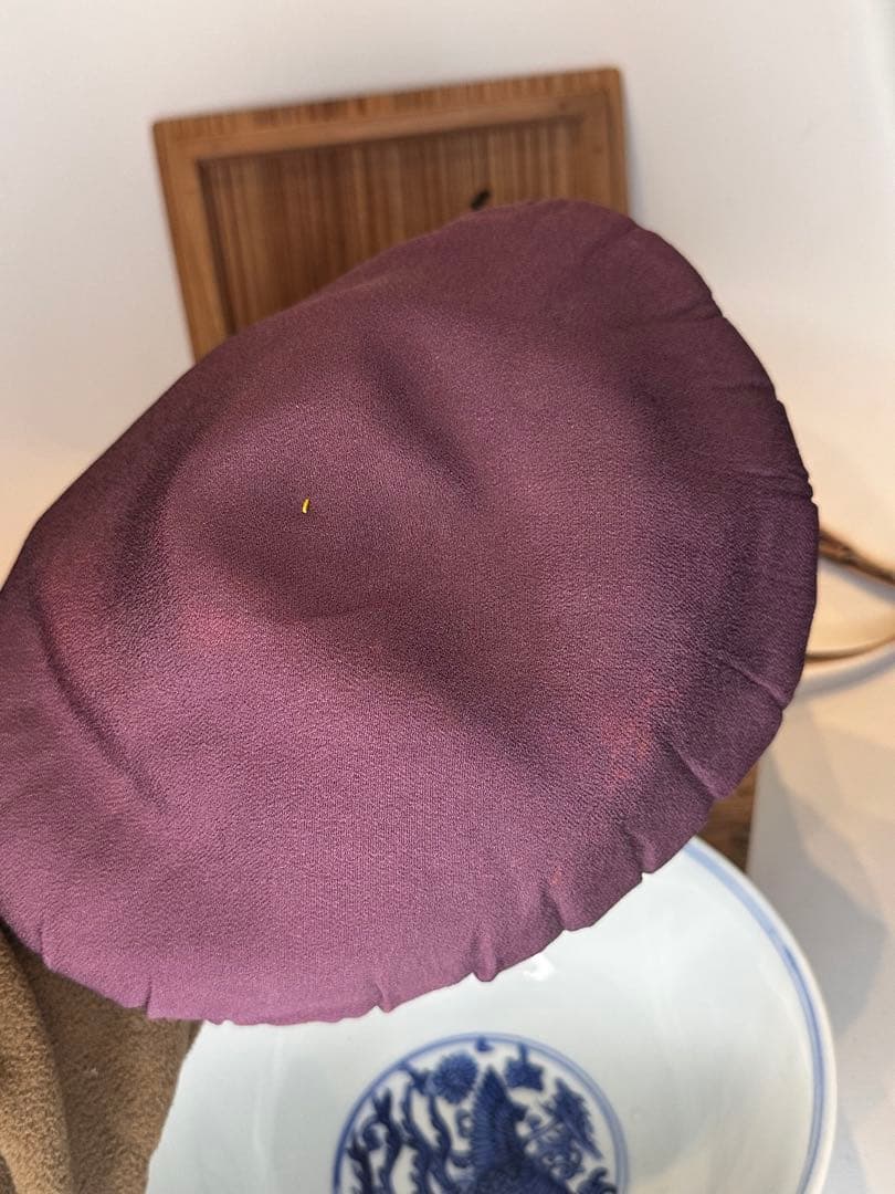 本mercy専用　大明萬暦年製 底款 青花染付対頭鳳紋 碗 仕覆木箱 中国古美術