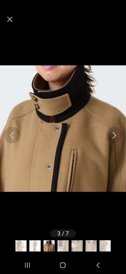 Noble N.Jam ハンティングコート　ケープ　ポンチョ　モカ系　日本製