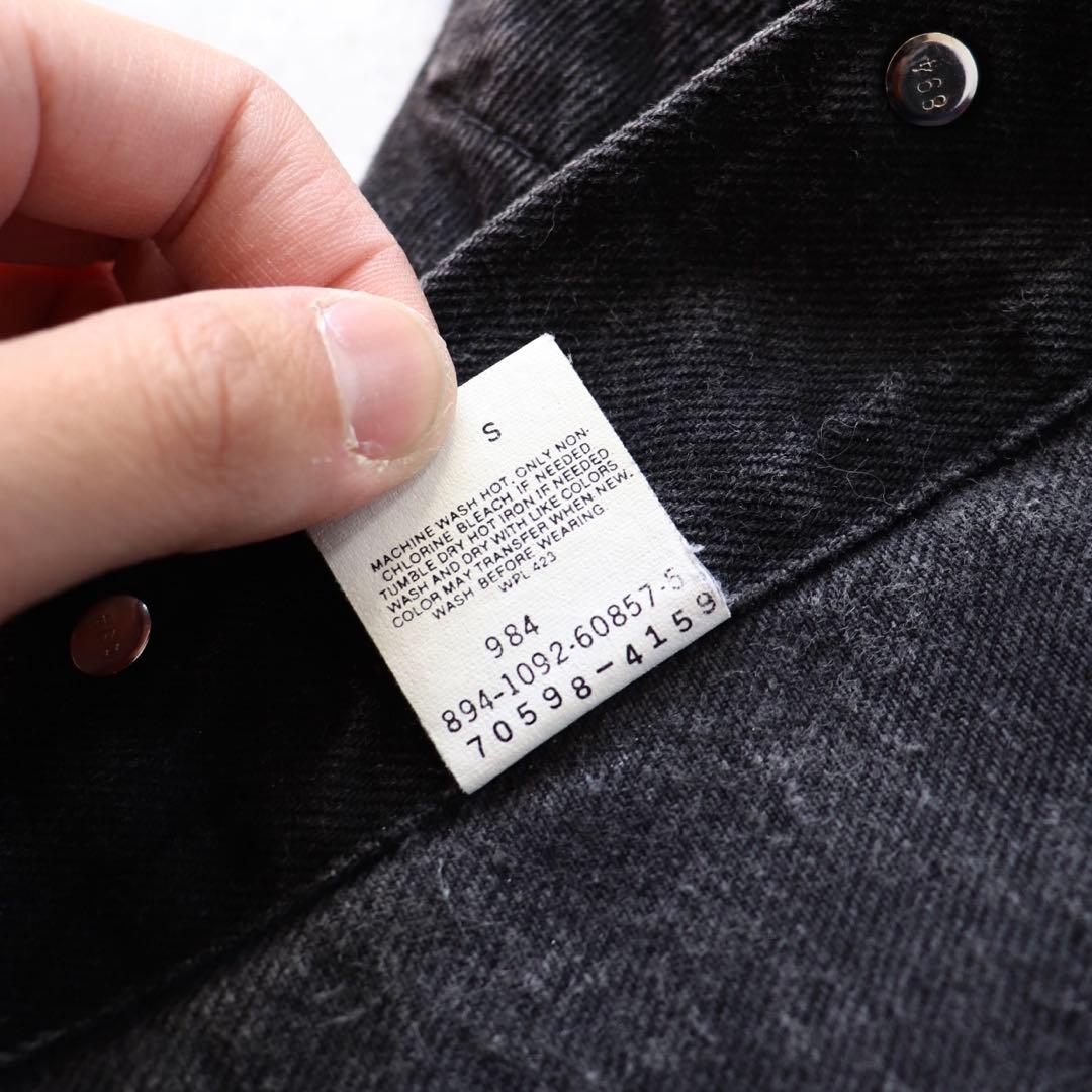 90s USA製 70598 Levi'sリーバイス ブラックデニムジャケット