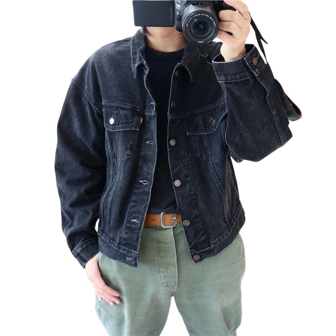 90s USA製 70598 Levi'sリーバイス ブラックデニムジャケット