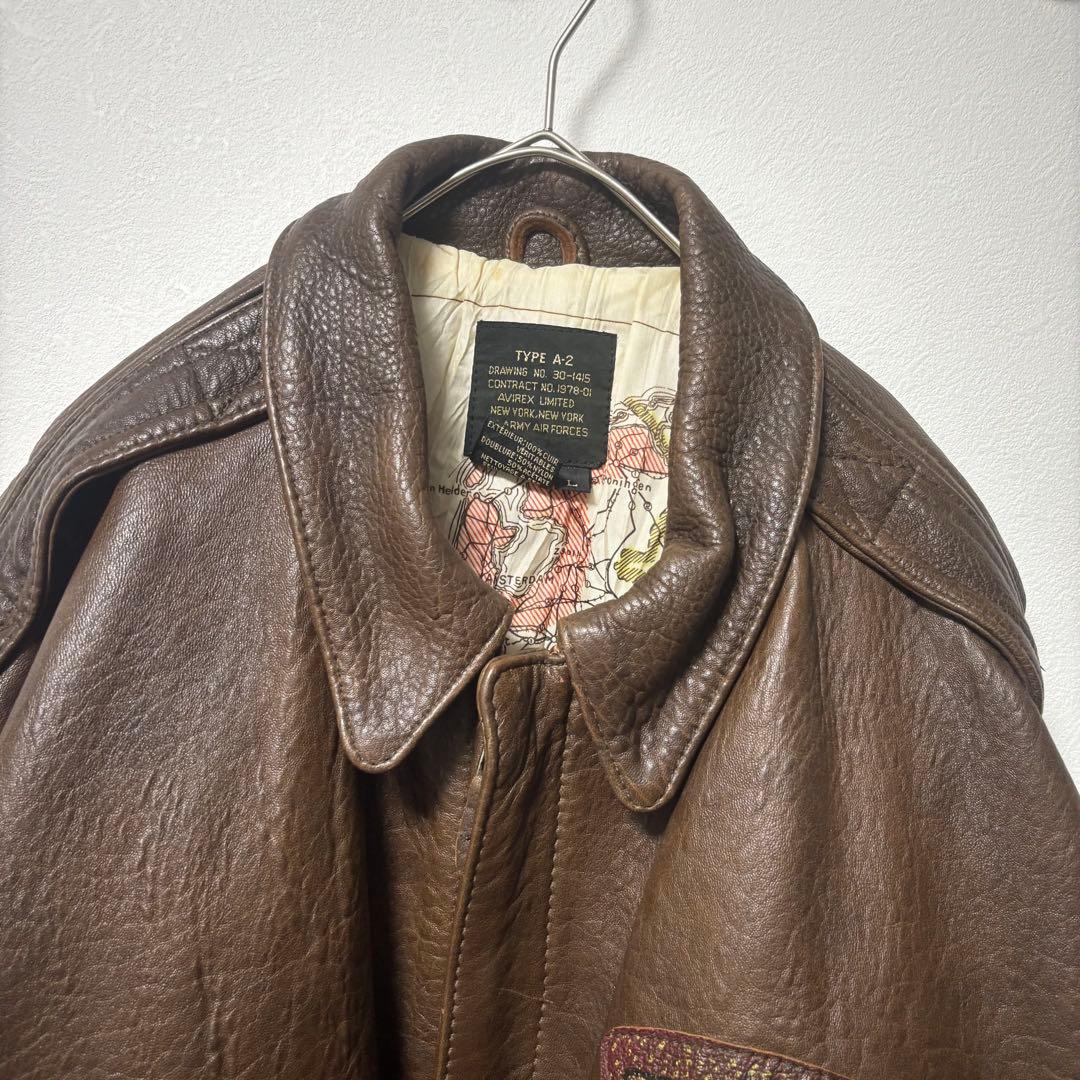 希少✨AVIREX レザージャケット　A-2 グレンミラー　AAAFバンド　本革