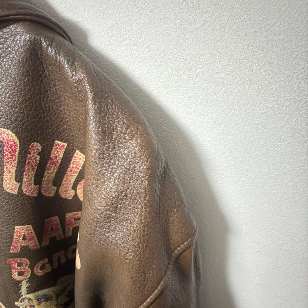 希少✨AVIREX レザージャケット　A-2 グレンミラー　AAAFバンド　本革