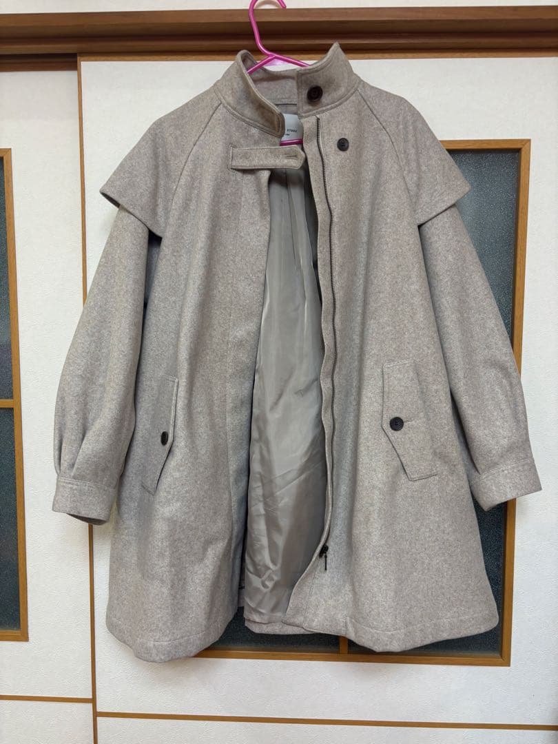 FREAK'S STORE コート ウーリー ケープ スリーブ ショートコート