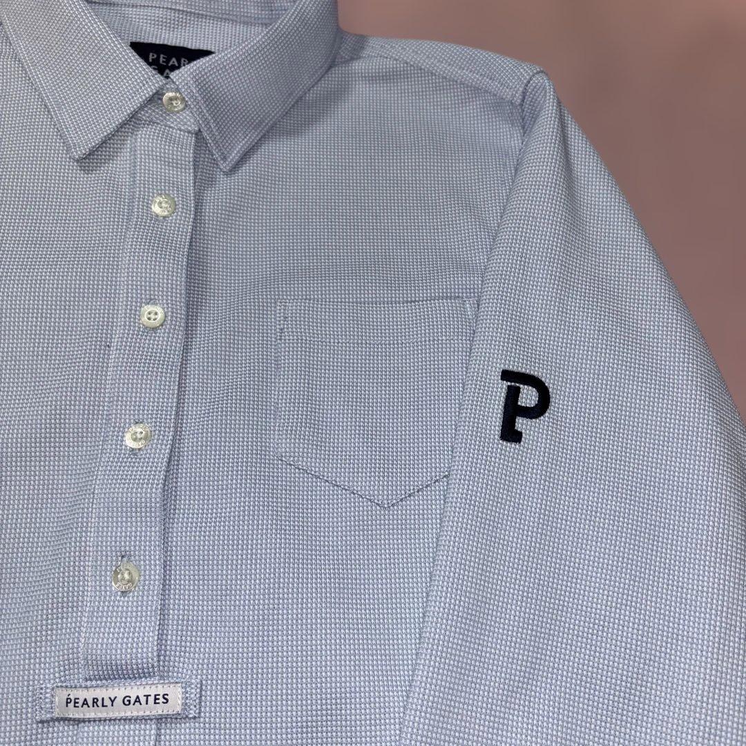 PEARLY GATES 長袖ポロシャツ サックスブルー レディース S
