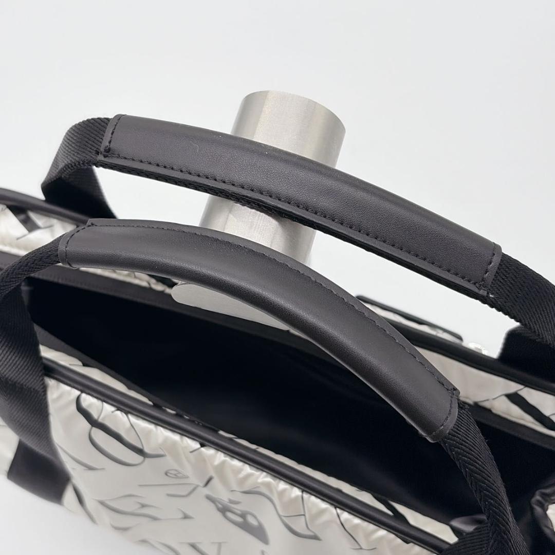 極美品 マークアンドロナ ハンドバッグ 総柄 ドクロ カートバッグ ゴルフバッグ