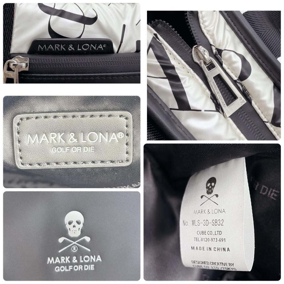 極美品 マークアンドロナ ハンドバッグ 総柄 ドクロ カートバッグ ゴルフバッグ