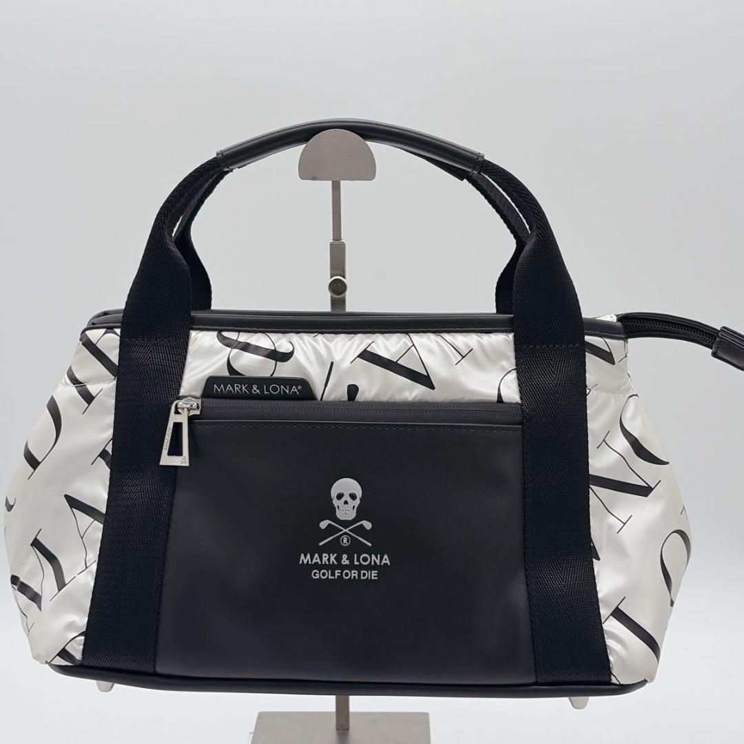 極美品 マークアンドロナ ハンドバッグ 総柄 ドクロ カートバッグ ゴルフバッグ