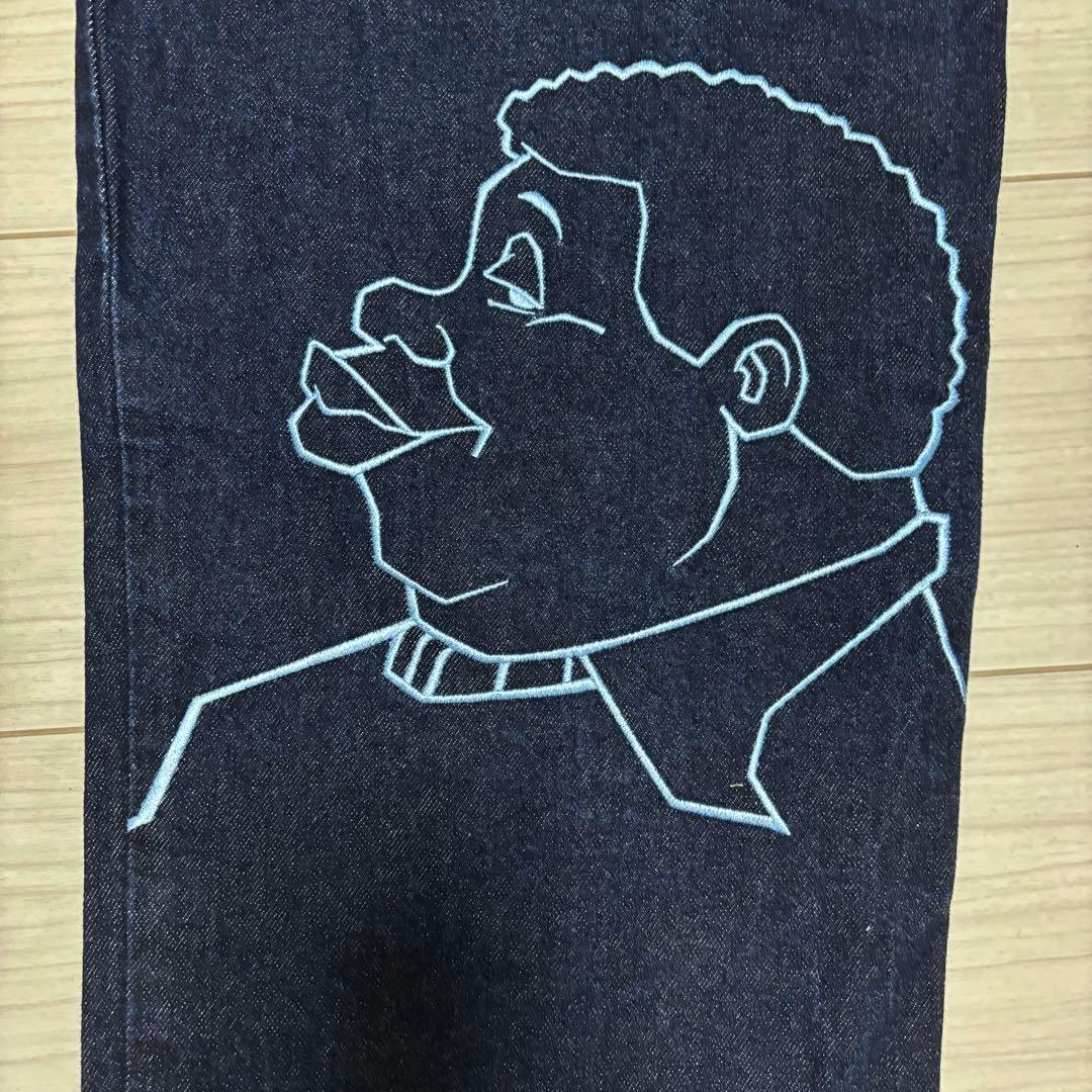 00s 美品■PLATINUM FUBU■濃色インディゴ デニム バギー パンツ