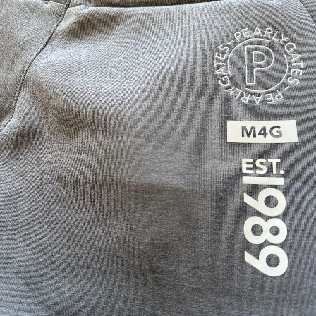 現行モデル　パーリーゲイツ　パンツ　グレー　白　M〜L相当　ダンボールニット　4