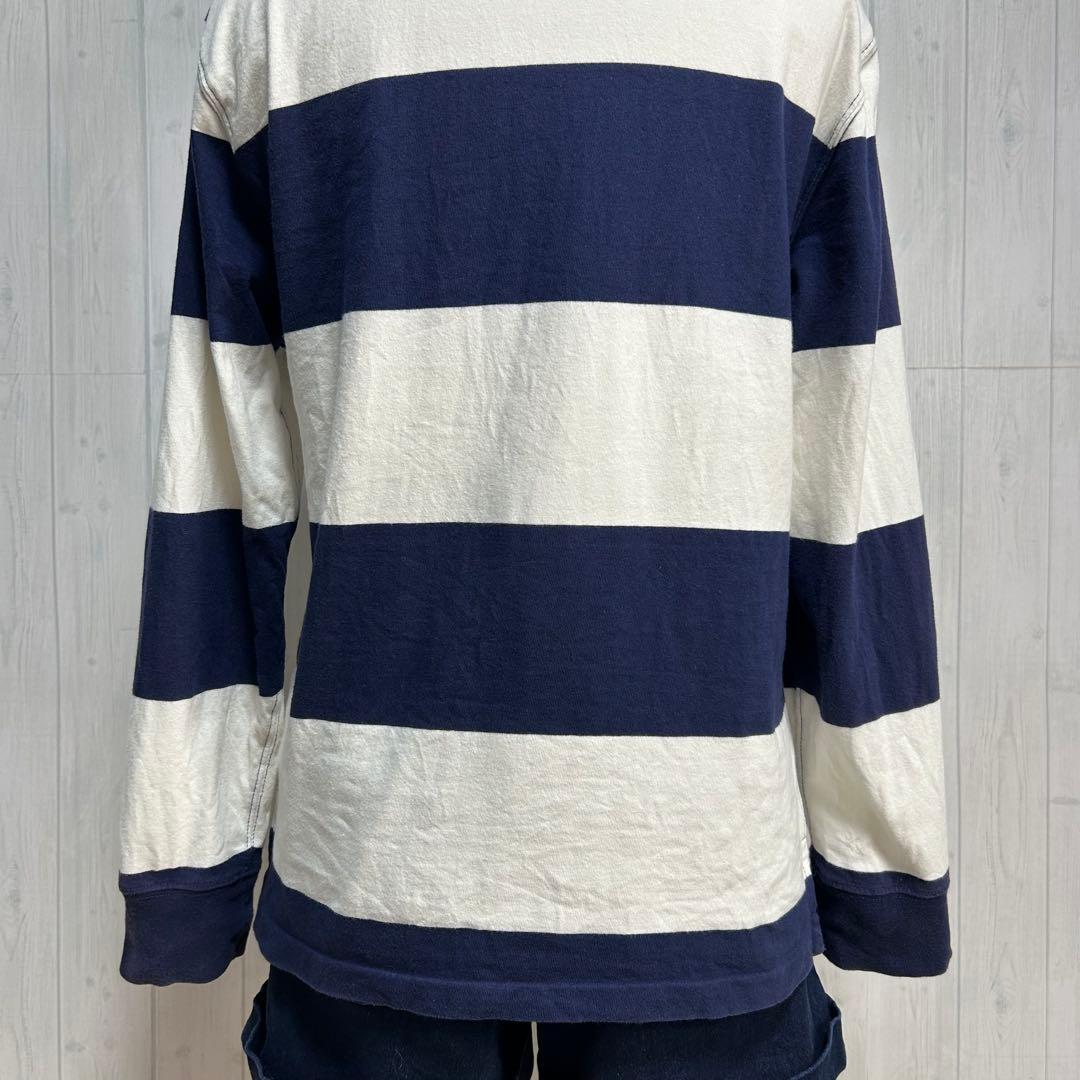 極上カラー ポロラルフローレン ラガーシャツ ビッグポニー ネイビー 白 M