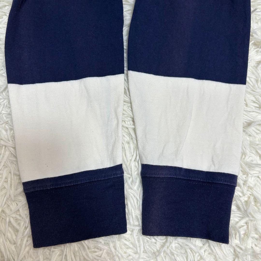 極上カラー ポロラルフローレン ラガーシャツ ビッグポニー ネイビー 白 M