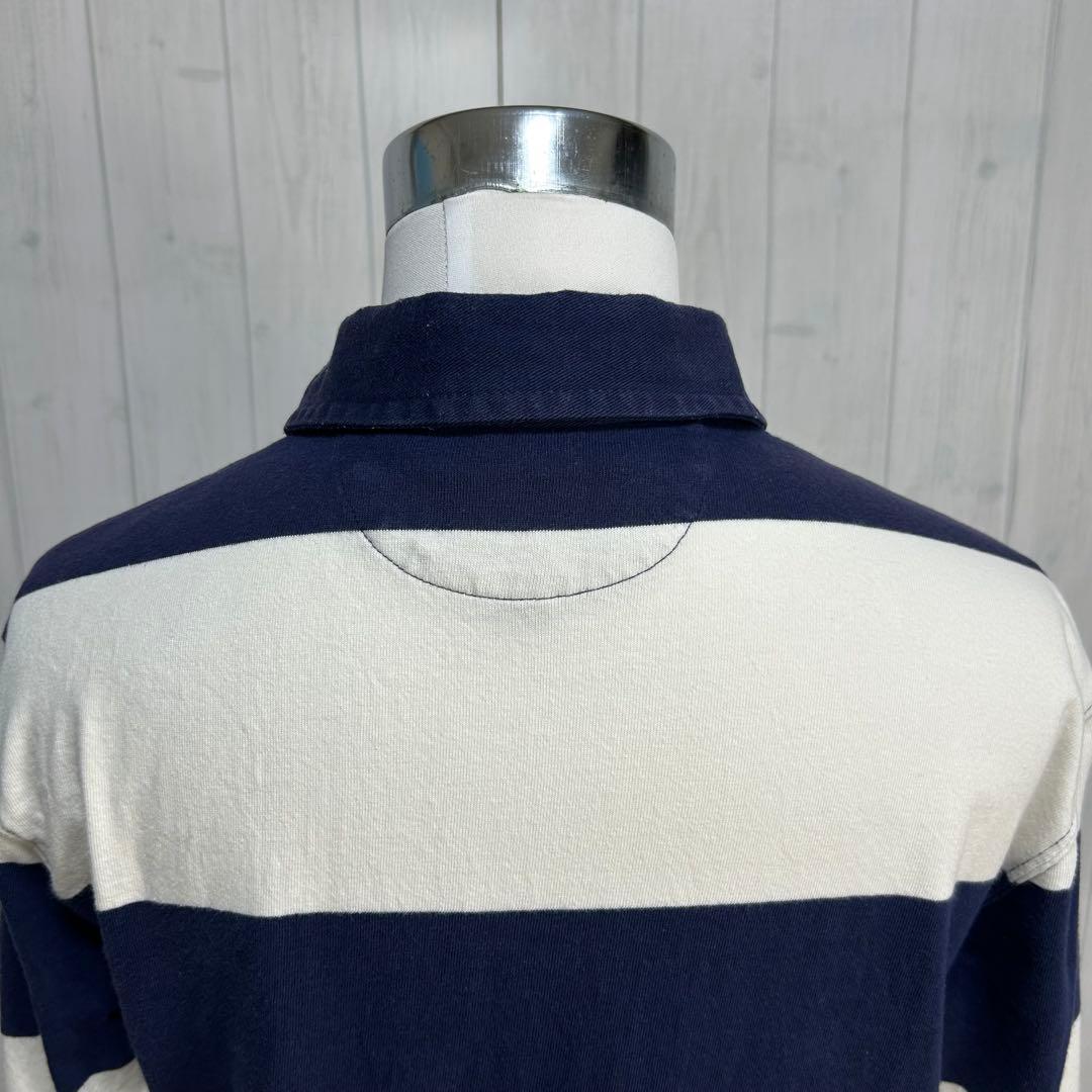 極上カラー ポロラルフローレン ラガーシャツ ビッグポニー ネイビー 白 M
