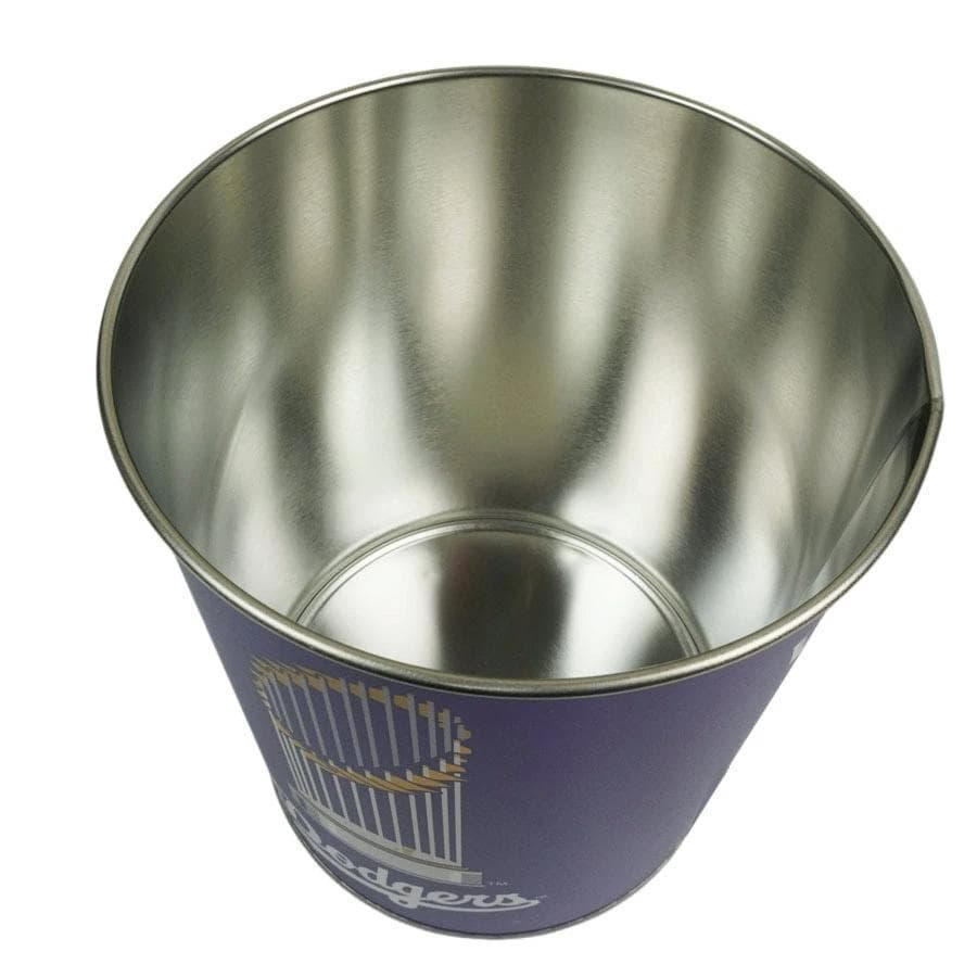 新品MLB公式dodgersドジャースワールドシリーズ蓋付アルミ缶1ガロンゴミ箱