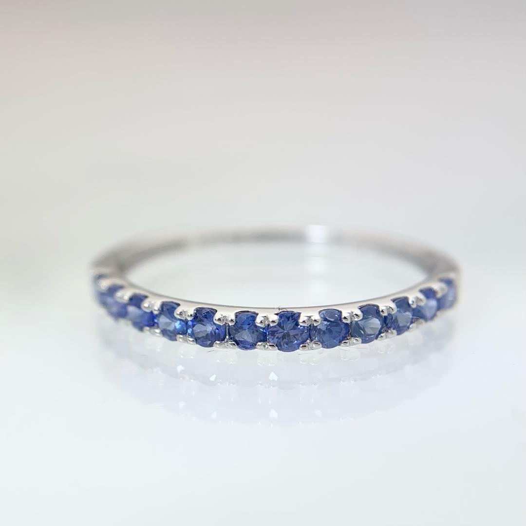 新品 サファイア ハーフエタニティ リング 0.36ct Pt950
