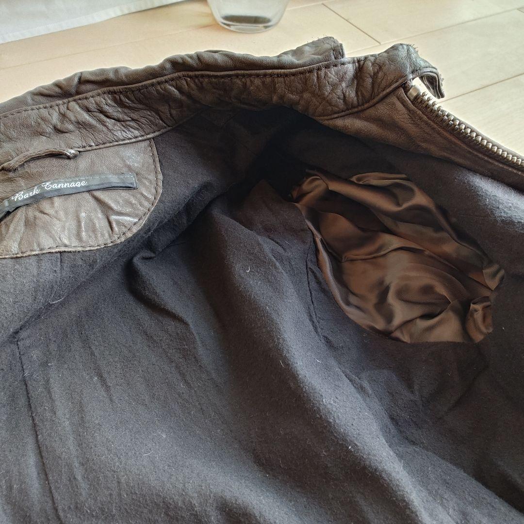 BARK TANNAGE 羊皮 茶色 レザージャケット ライダース