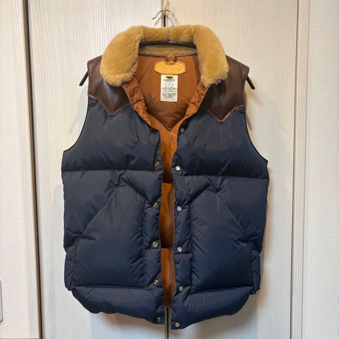 ロッキーマウンテンフェザーベッド ダウンベスト size38 ネイビー