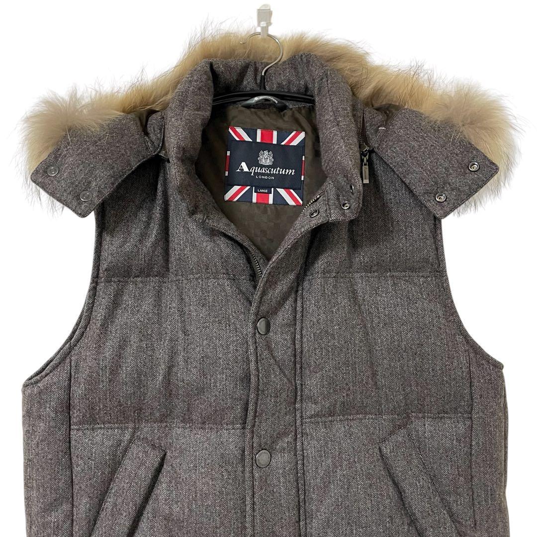 アクアスキュータム ロロピアーナ 最高級ダウンベスト ファー カシミヤ シルク