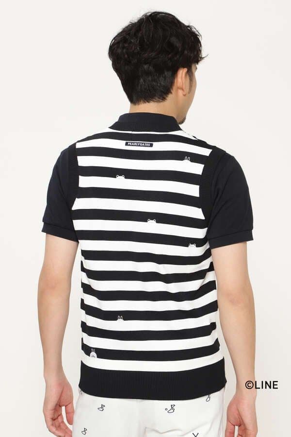 パーリーゲイツ LINE FRIENDS Vネックニットベスト ボーダー 5