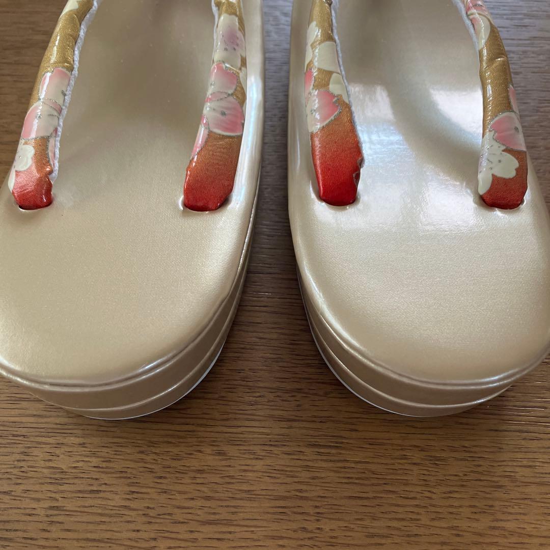 草履バッグセット　振袖　成人式　バッグ　草履　LLサイズ　和装　赤　桜柄　前撮り