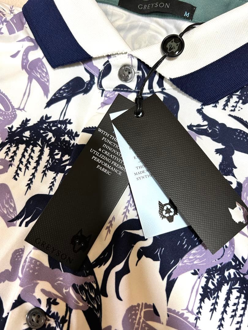 【新品タグ付き】グレイソン ポロシャツ 総柄 動物柄　M