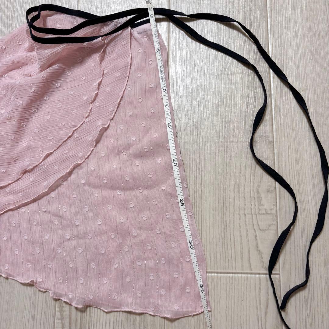 新品　ルビアウェア　rubiawear バレエ　巻きスカート ピンク　ドット柄