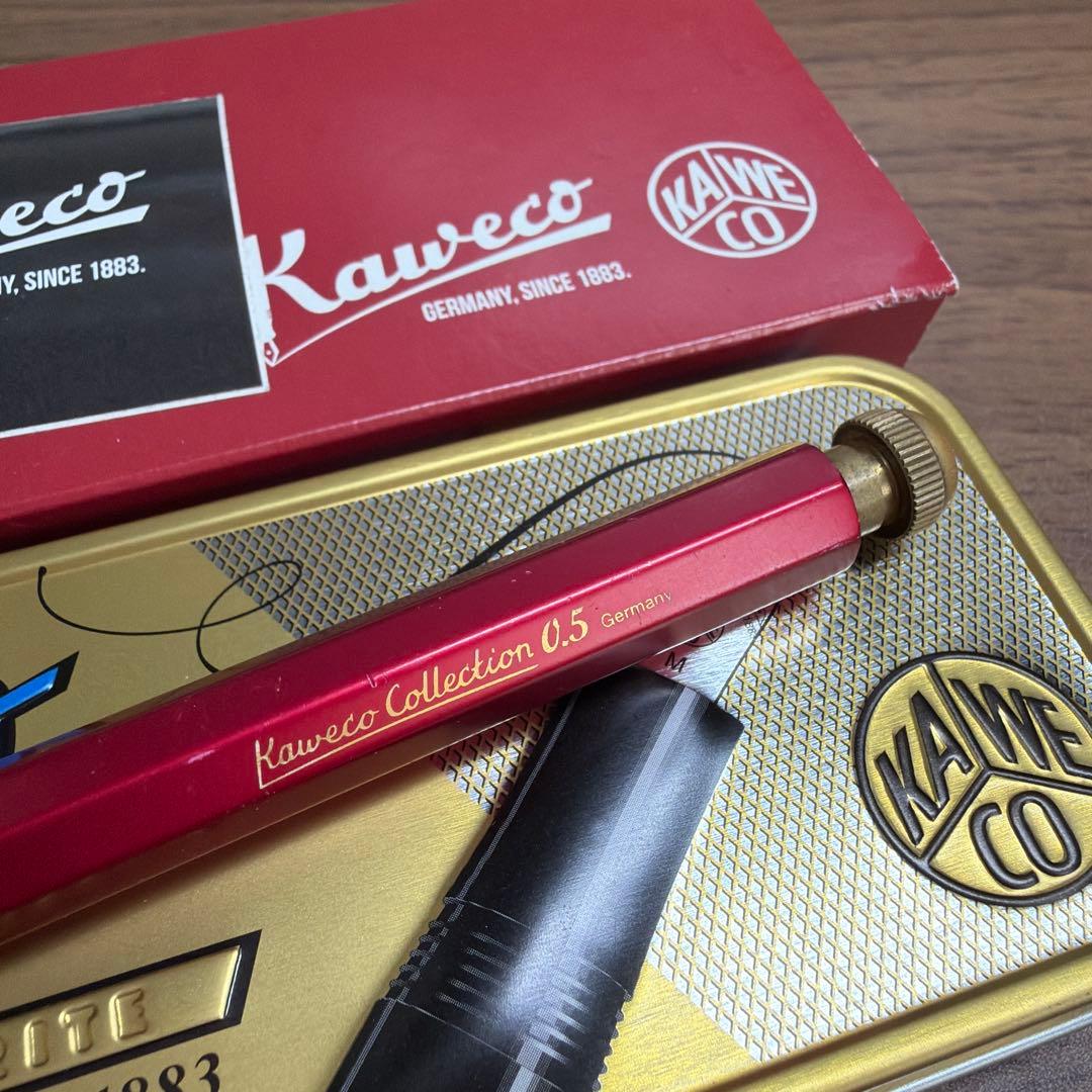 カヴェコスペシャル レッド シャーペン 0.5mm (傷あり・ケース付き)