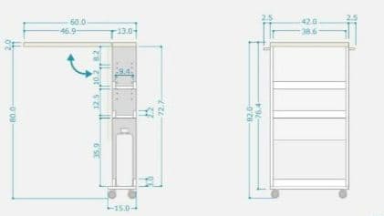 折りたたみ作業台 キャスター付き テーブル 隙間収納