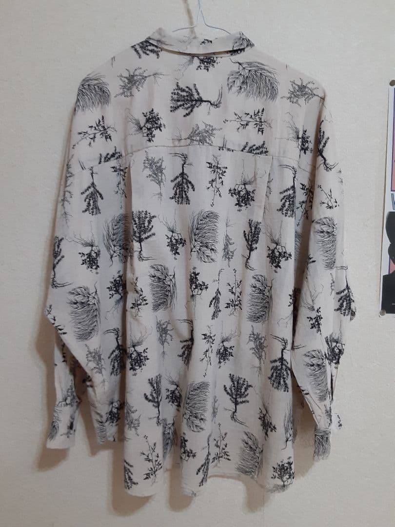 pas de calais 植物柄 長袖シャツ 34