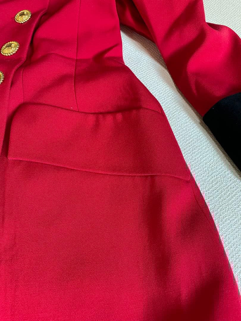 レア　CELINE レッドナポレオンウールジャケット 42訳あり価格