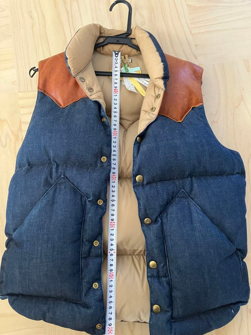 ウェアハウス　ロッキーマウンテン　ダウンベスト　サイズ38 デニム　馬革