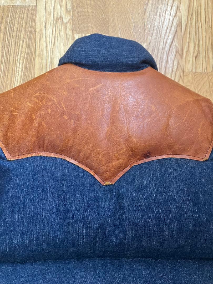 ウェアハウス　ロッキーマウンテン　ダウンベスト　サイズ38 デニム　馬革