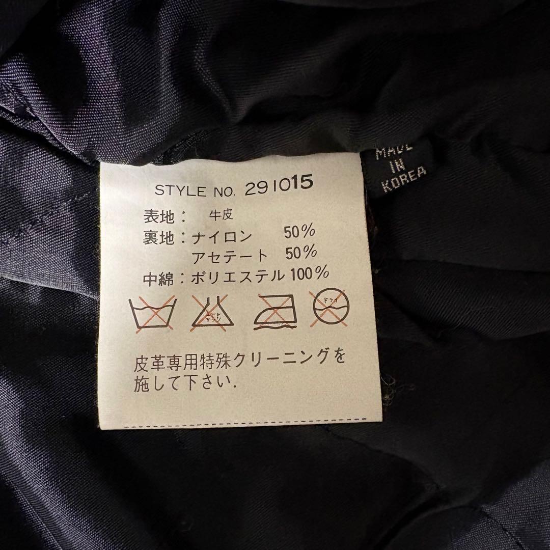 90s JACKERS 本革レザージャケット　短丈　中綿　牛革　ブラック　M