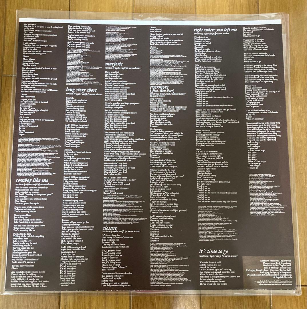 稀少レッド盤EvermoreテイラースウィフトTaylor Swiftレコード