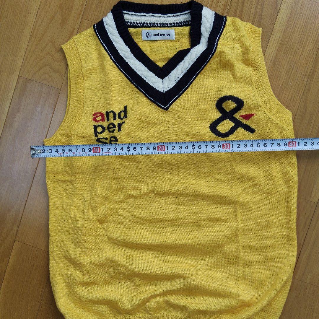 and per se イエロー ニットベスト