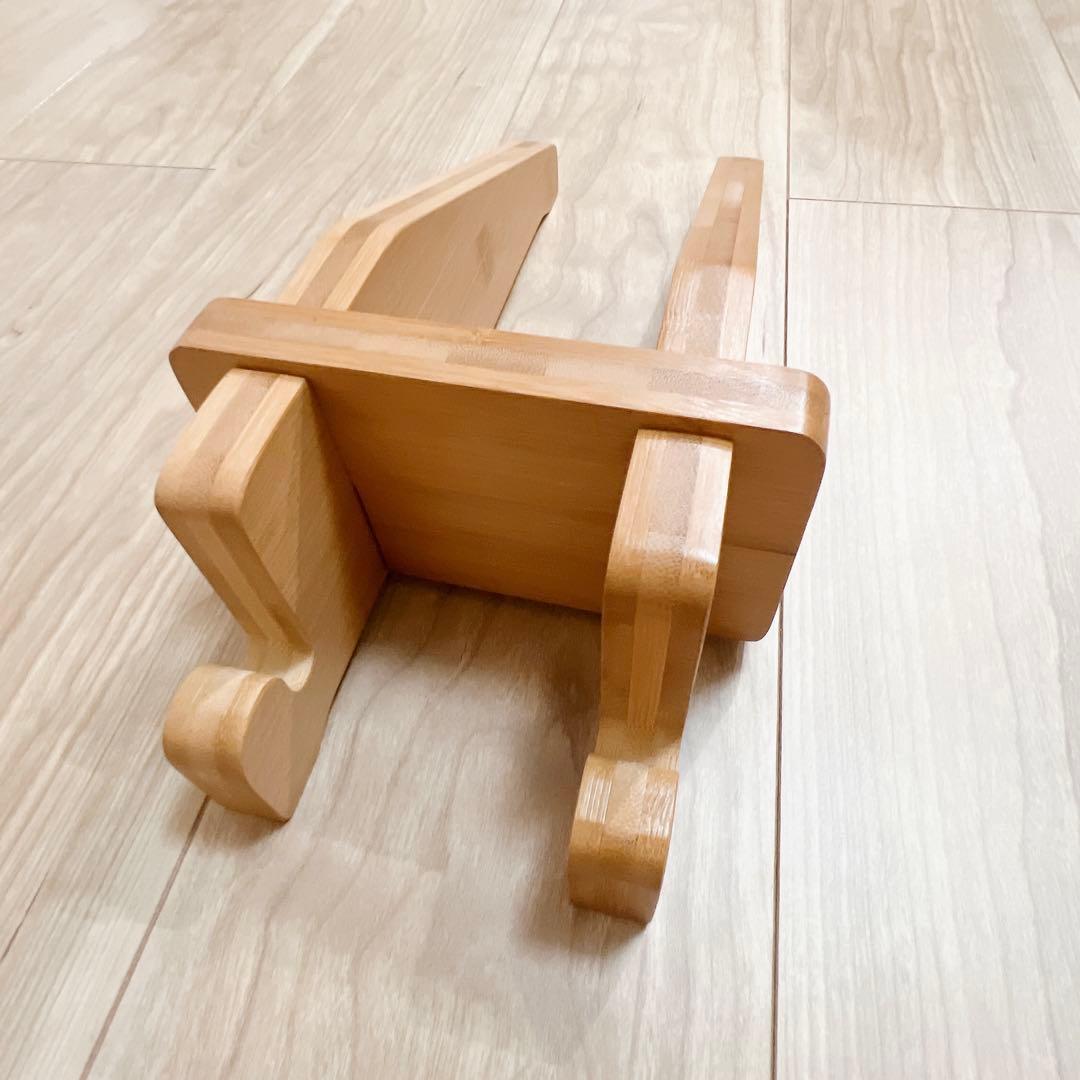 スケートボード フロアスタンド バンブー ディスプレイ ホルダー ナチュラル
