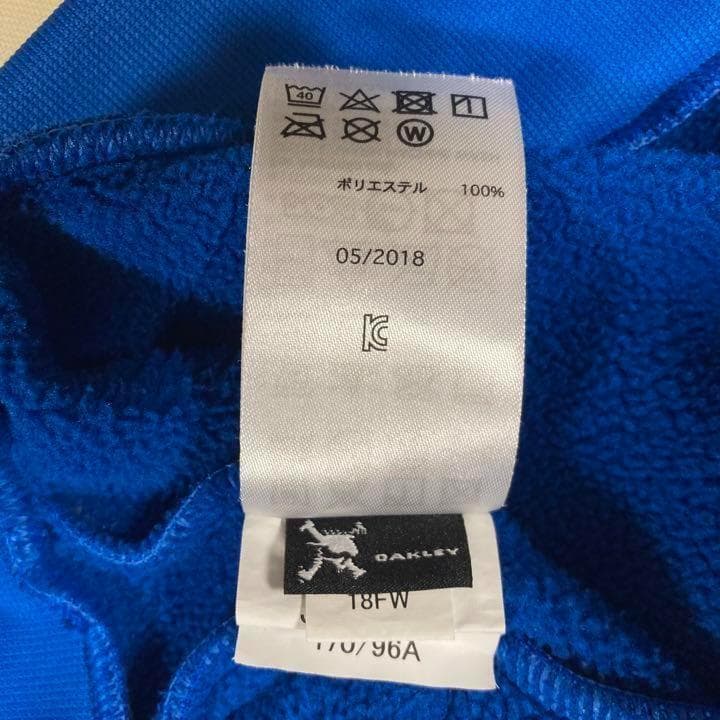 オークリー ジップアップ パーカー 裏起毛◆ブルー Mサイズ
