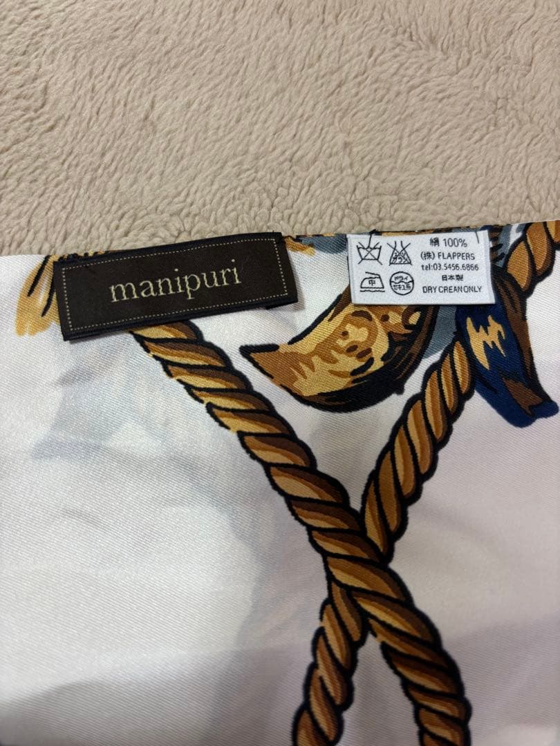 manipuri シルクスカーフ ローププリント