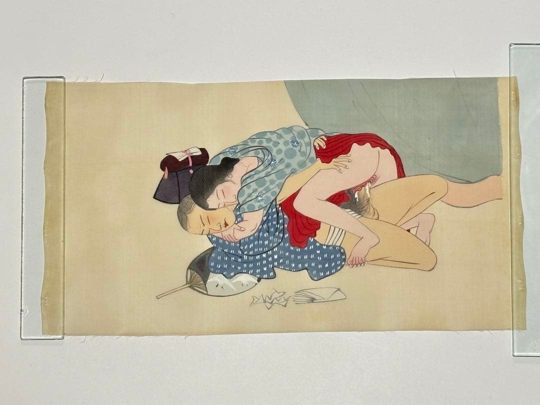 「彩色肉筆春画」明治頃筆 絹本 8枚|艶本 わじるしわ印浮世絵 錦絵 和本