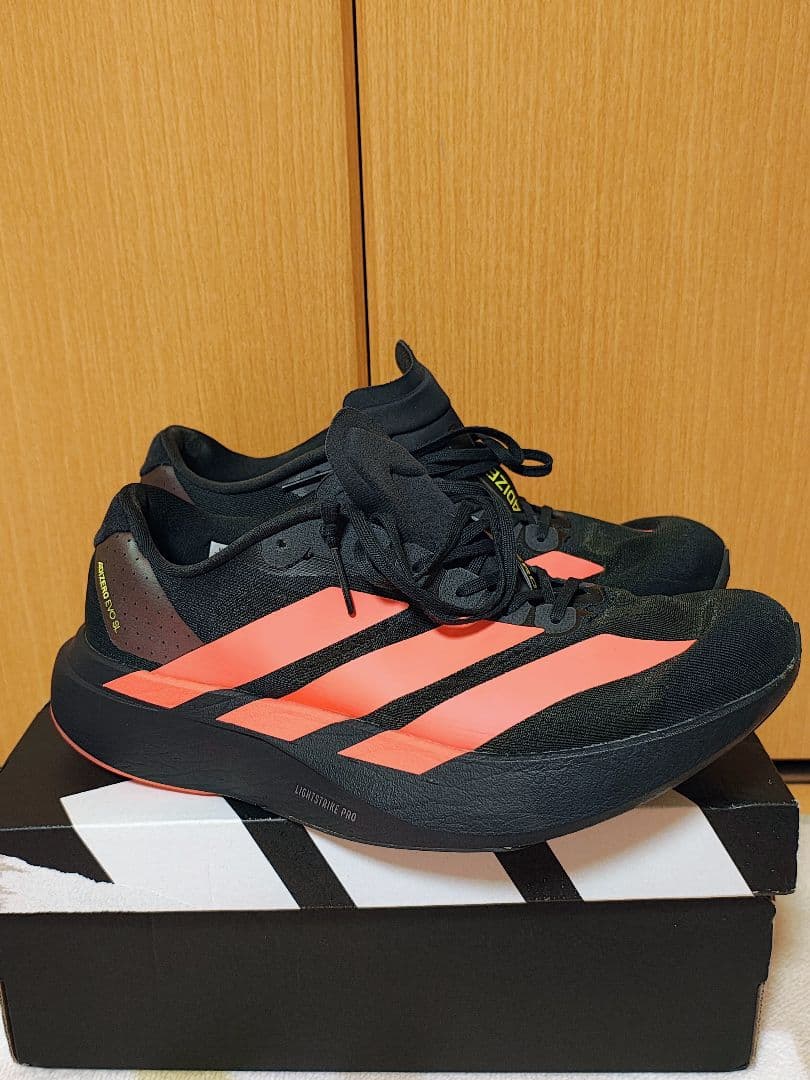 アディダスアディゼロ ADIZERO EVO SL 27.0cm 黒✕赤